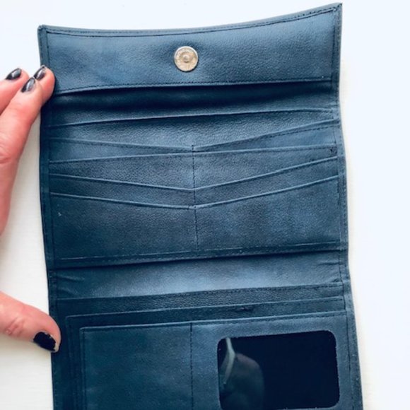 No Name Bluish Gray Leather Wallet - Picture 2 of 6